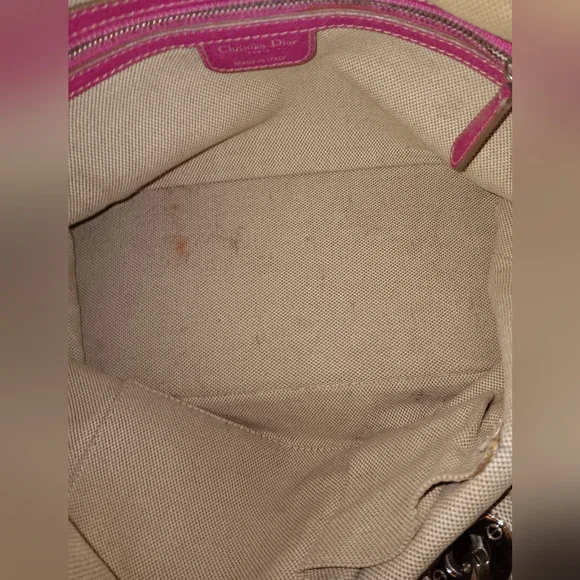 Christian Dior Lady Rare Pink Canvas And Leather Bag - Picture 5 of 8